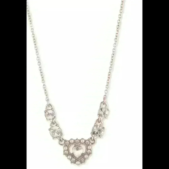 Marchesa Crystal Heart Frontal Necklace - Picture 2 of 3